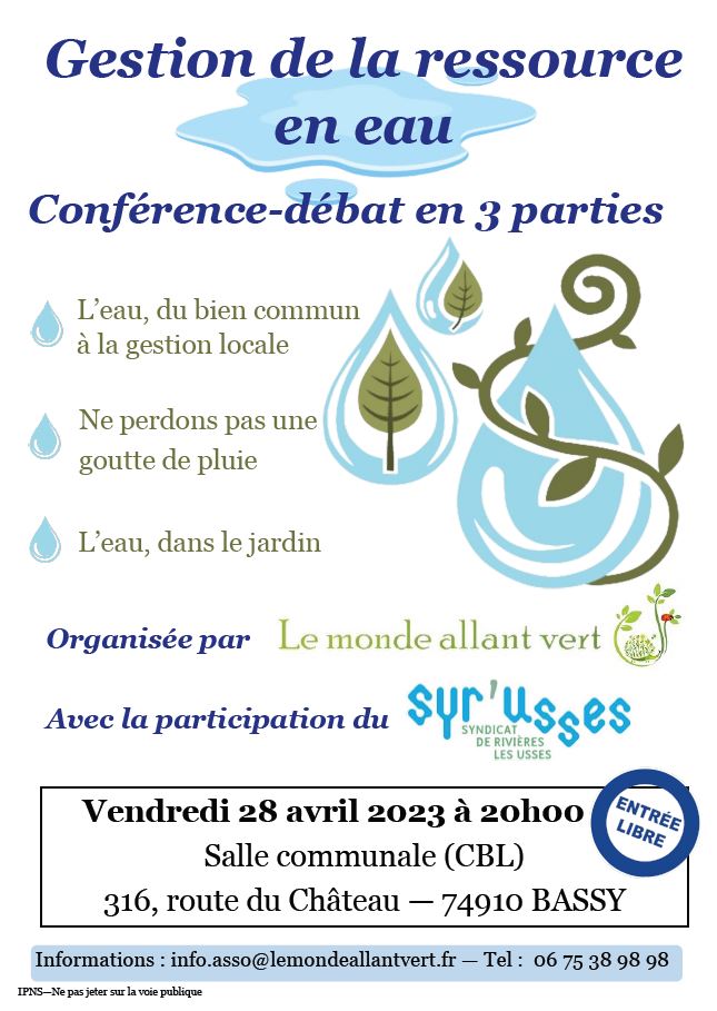 2023-04-28 Affiche gestion de la ressource en eau – Le Monde Allant Vert
